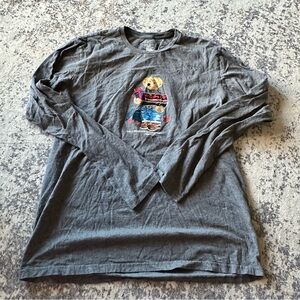 EUC Ralph Lauren holiday bear graphic long sleeve—Large